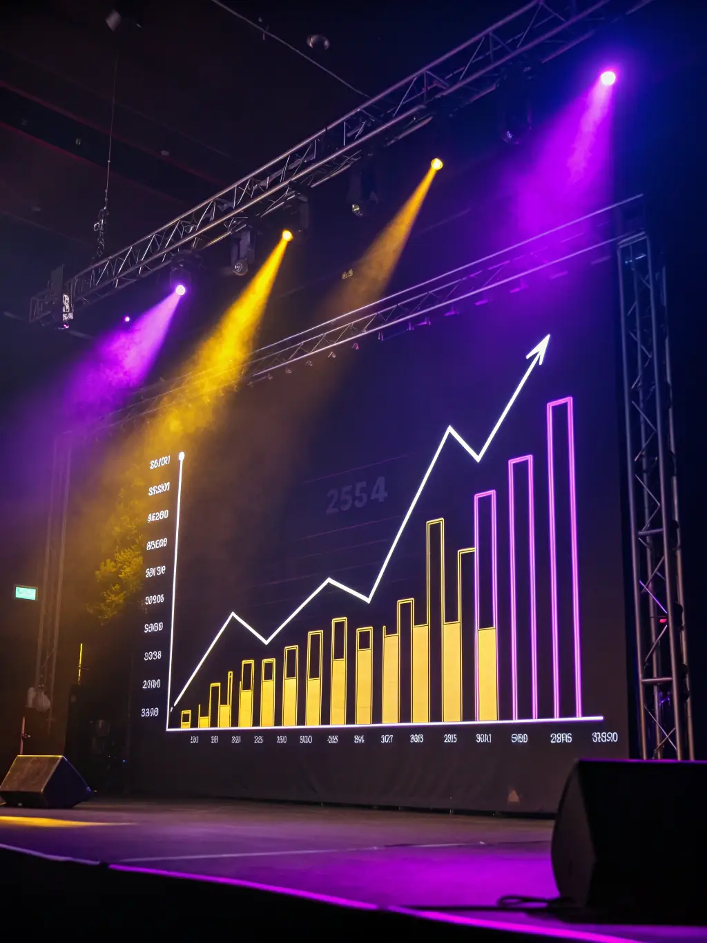 A stylized bar graph showing exponential growth, representing the large total addressable market for AgenticFlowPro's solutions.