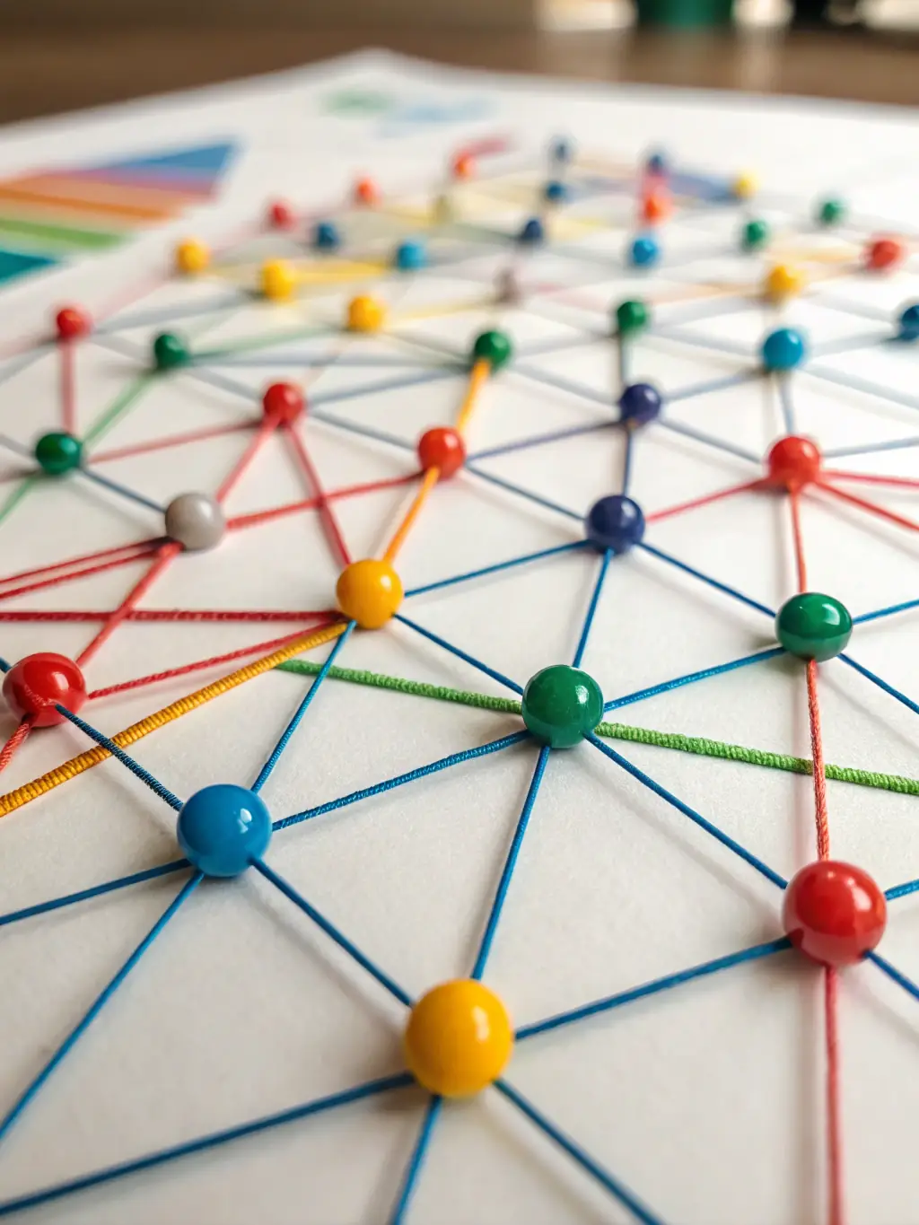 A network graph icon representing interconnectedness, with nodes representing data points and AI algorithms, symbolizing data-driven insights.